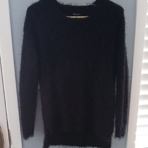 Black Fuzzy Ptp 19 To 24  Sweater